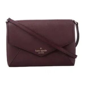 Kate Spade Sadie Saffiano Leather Deep Berry Crossbody Bag